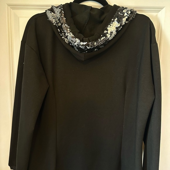 SIGNET Dress Knit w/ Bling Hood Pocket Silver Sequins Bronze Rhinestones Sz XL - Picture 6 of 12
